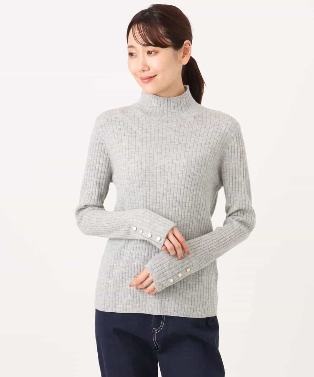 FKFAG56150 MK MICHEL KLEIN(MK ミッシェルクラン) [ウール100/洗える]SUPER FINE WOOLベーシックタートルネックニット グレー