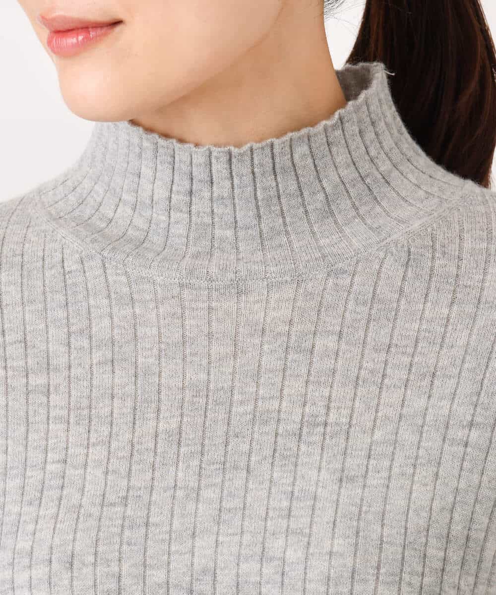 FKFAG56150 MK MICHEL KLEIN(MK ミッシェルクラン) [ウール100/洗える]SUPER FINE WOOLベーシックタートルネックニット グレー