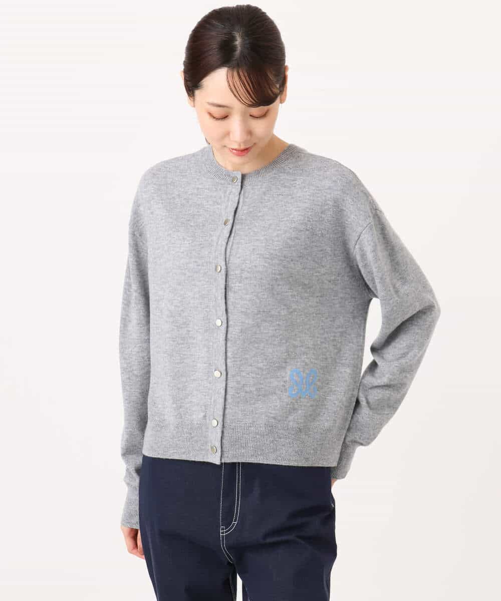 FKFAG59140 MK MICHEL KLEIN(MK ミッシェルクラン) [前後2way/洗える]ロゴ入りウール混ニット グレー
