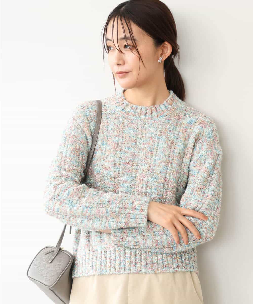 FKFAH50170 MK MICHEL KLEIN(MK ミッシェルクラン) [洗える]ツィーディーファンシーヤーンニット ミント