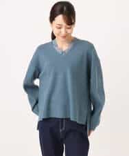 FKFAH51160 MK MICHEL KLEIN(MK ミッシェルクラン) [洗える]レースデザインVネックニット アイボリー