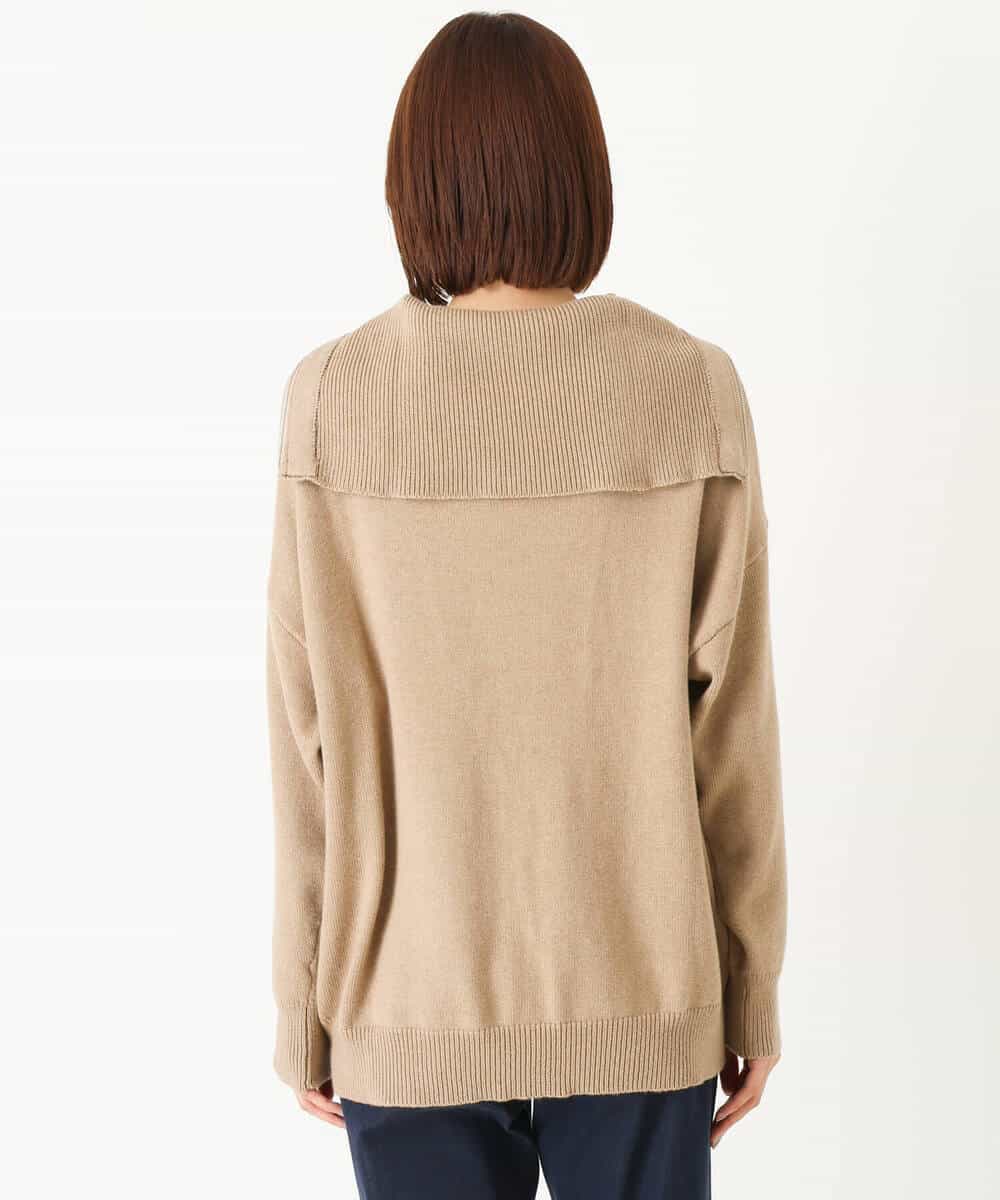 FKFAS47150 MK MICHEL KLEIN(MK ミッシェルクラン) セーラーカラーデザインニット/洗える モカ