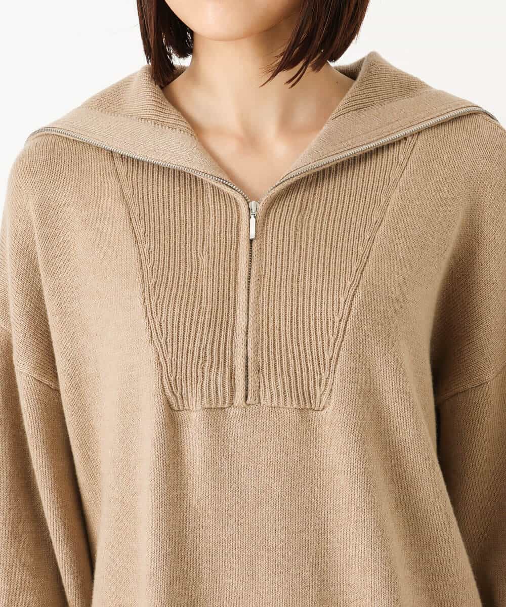 FKFAS47150 MK MICHEL KLEIN(MK ミッシェルクラン) セーラーカラーデザインニット/洗える モカ
