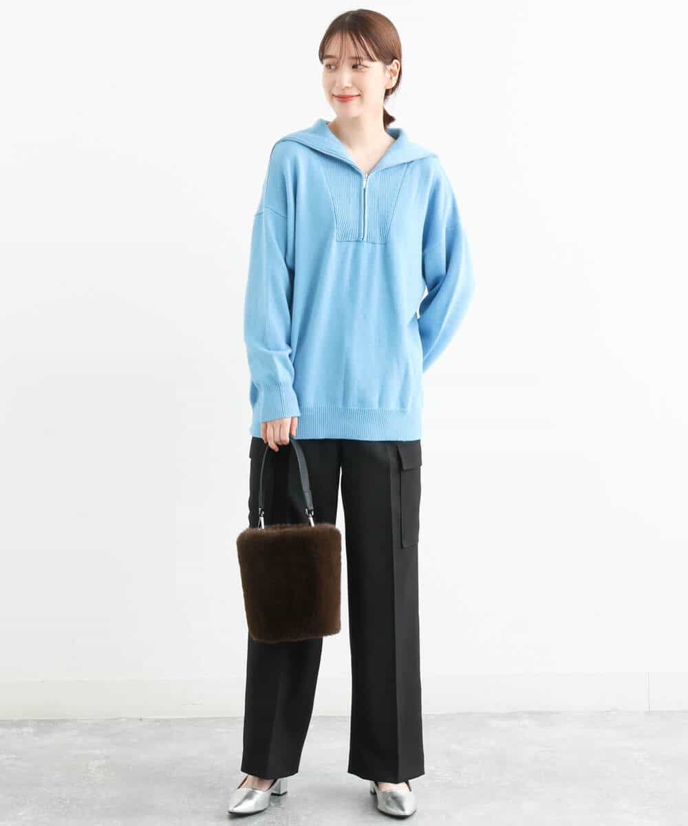 FKFAS47150 MK MICHEL KLEIN(MK ミッシェルクラン) セーラーカラーデザインニット/洗える モカ
