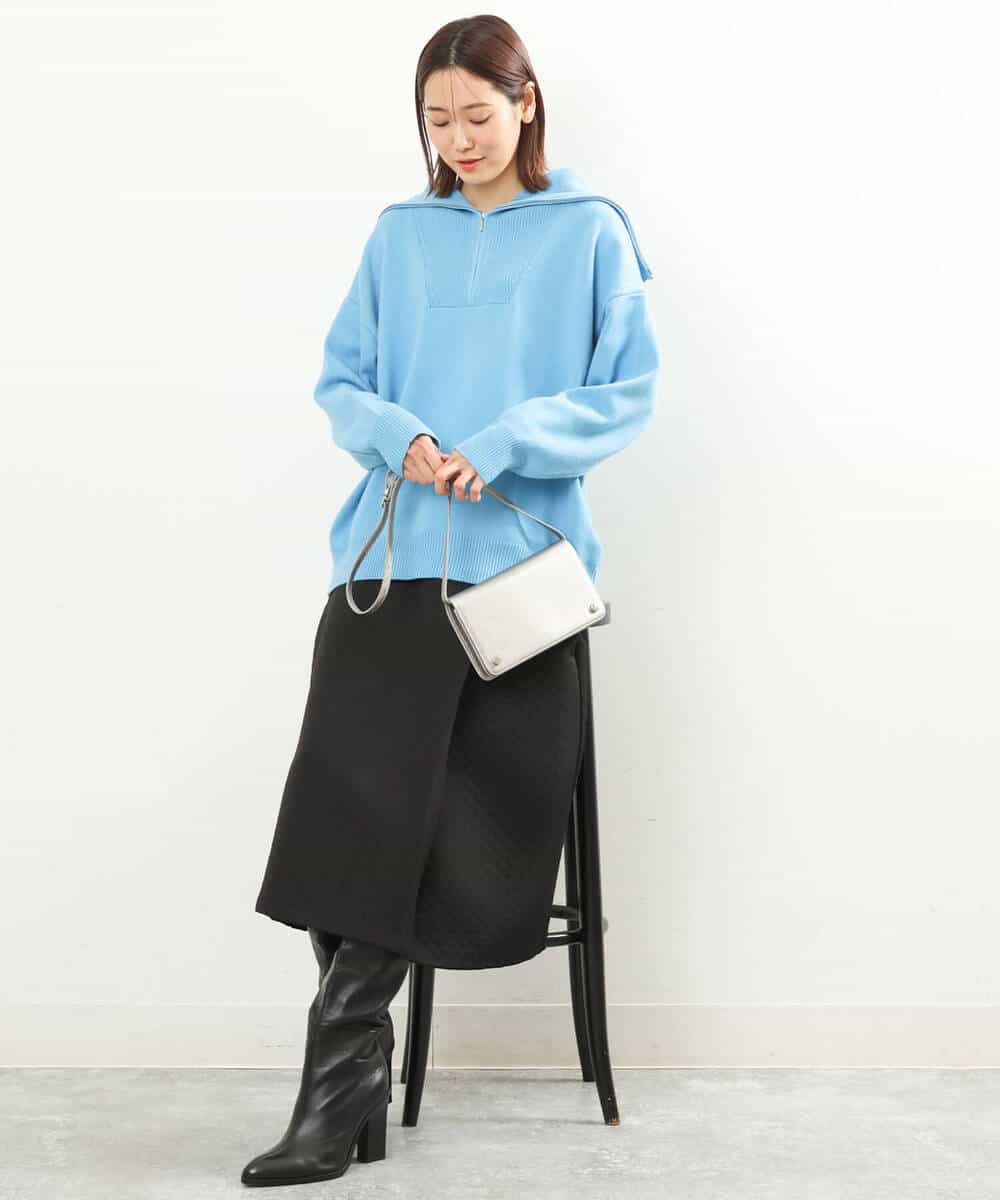FKFAS47150 MK MICHEL KLEIN(MK ミッシェルクラン) セーラーカラーデザインニット/洗える モカ