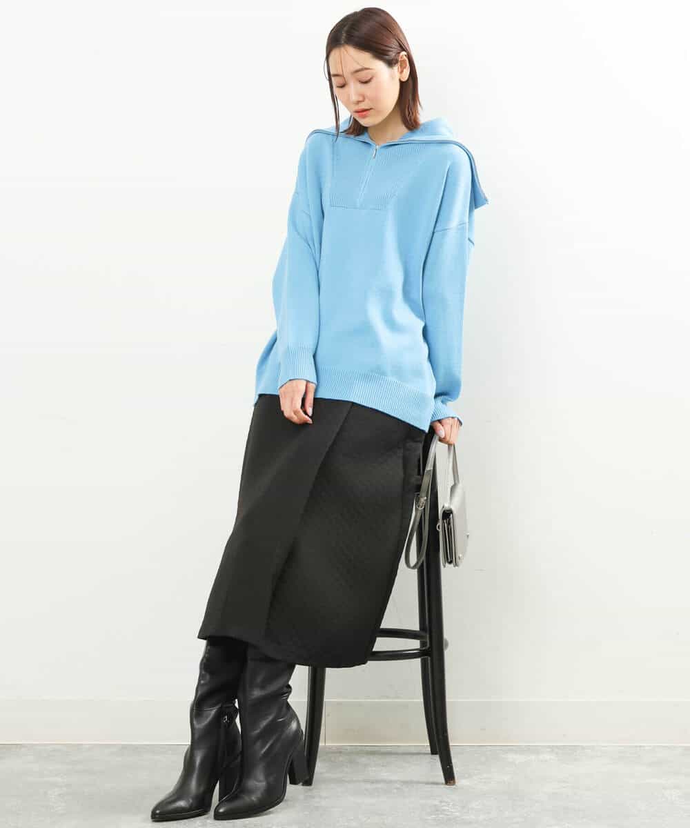 FKFAS47150 MK MICHEL KLEIN(MK ミッシェルクラン) セーラーカラーデザインニット/洗える モカ