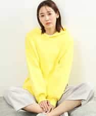 FKFAS48140 MK MICHEL KLEIN(MK ミッシェルクラン) Wフェイスニットフーディー/洗える イエロー