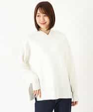 FKFAS48140 MK MICHEL KLEIN(MK ミッシェルクラン) Wフェイスニットフーディー/洗える ラベンダー