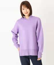 FKFAS48140 MK MICHEL KLEIN(MK ミッシェルクラン) Wフェイスニットフーディー/洗える ラベンダー