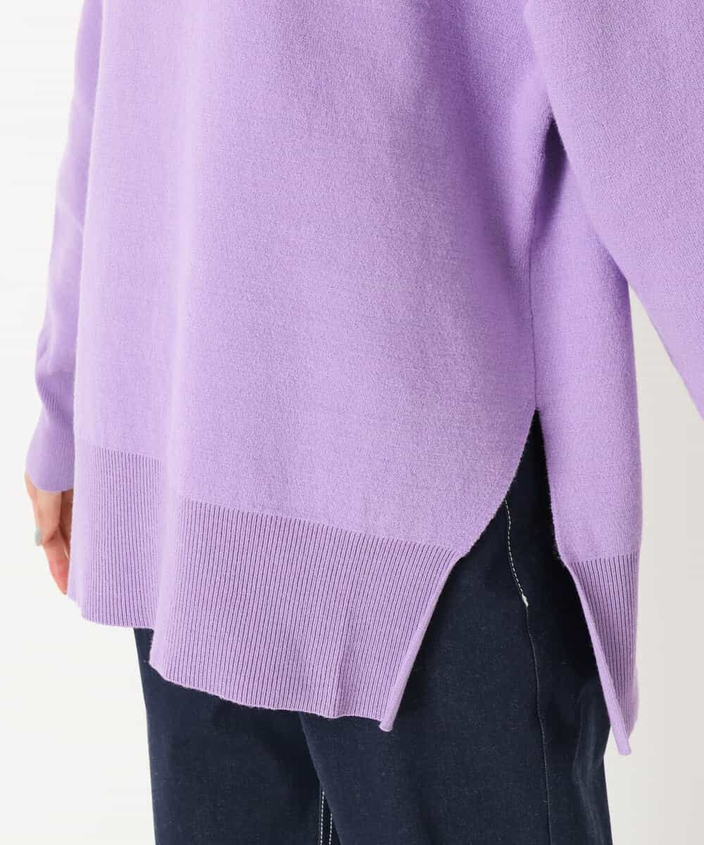 FKFAS48140 MK MICHEL KLEIN(MK ミッシェルクラン) Wフェイスニットフーディー/洗える ラベンダー