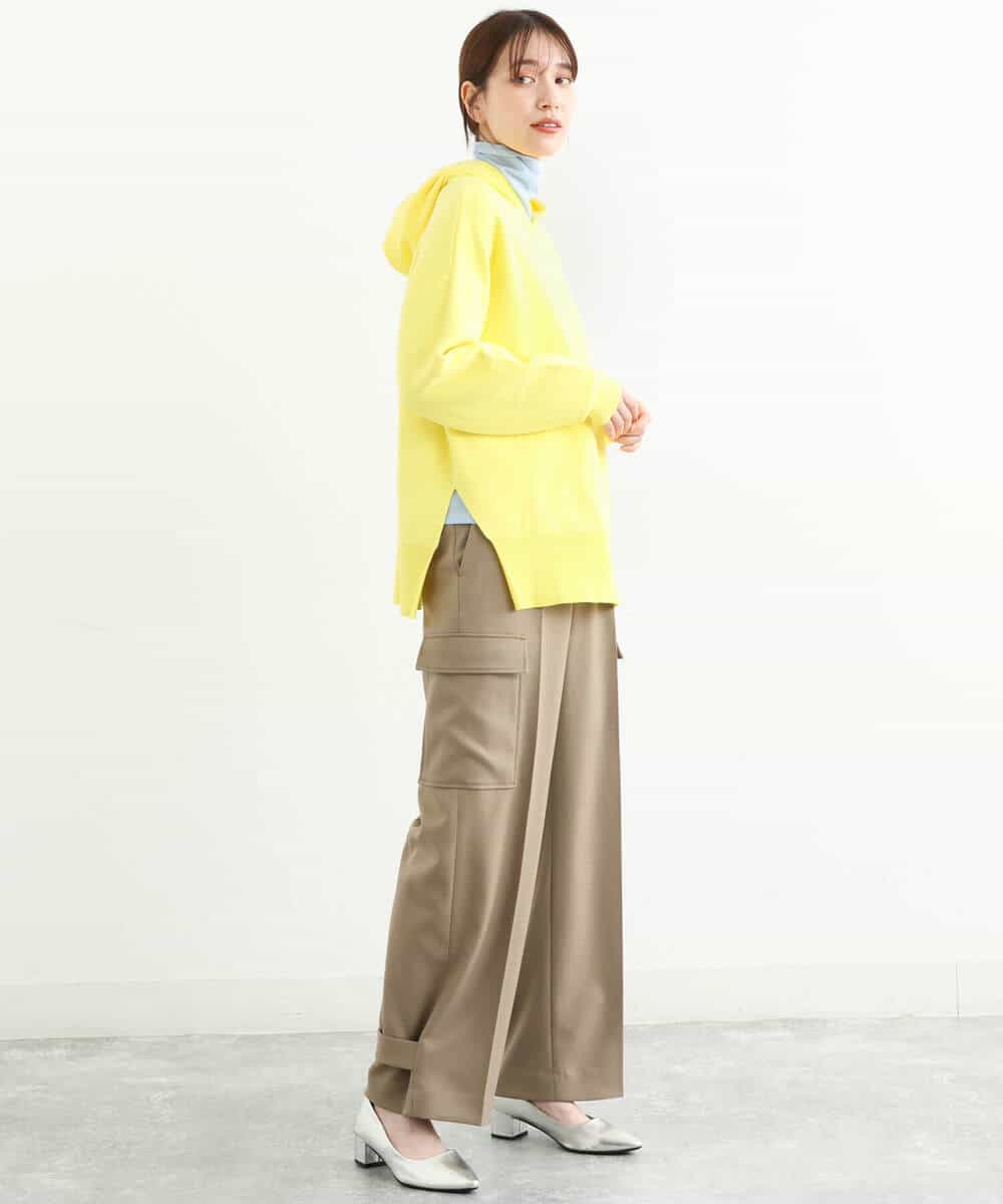 FKFAS48140 MK MICHEL KLEIN(MK ミッシェルクラン) Wフェイスニットフーディー/洗える ラベンダー