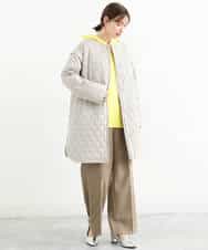 FKFAS48140 MK MICHEL KLEIN(MK ミッシェルクラン) Wフェイスニットフーディー/洗える ラベンダー