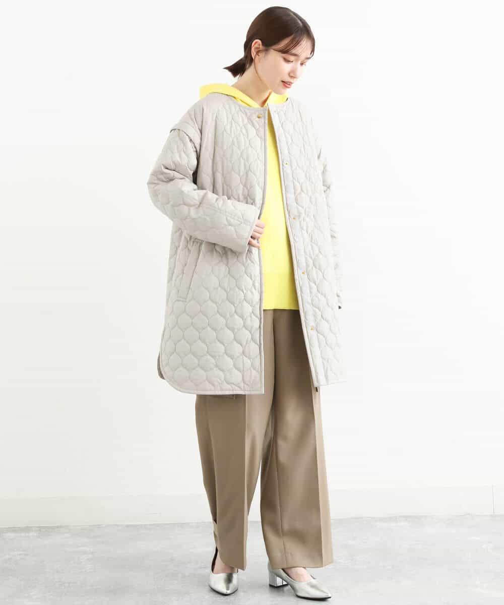 FKFAS48140 MK MICHEL KLEIN(MK ミッシェルクラン) Wフェイスニットフーディー/洗える ラベンダー