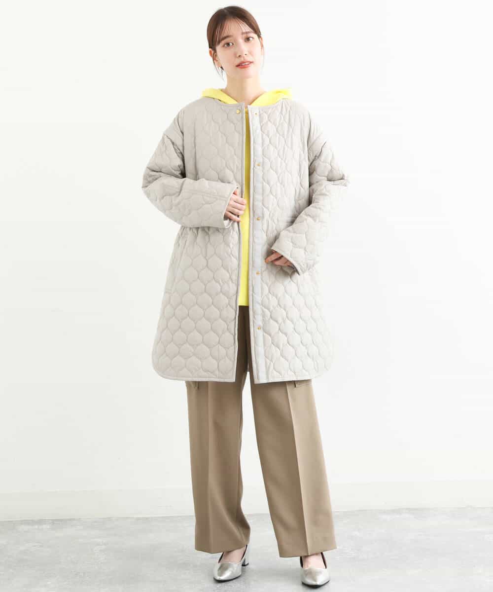 FKFAS48140 MK MICHEL KLEIN(MK ミッシェルクラン) Wフェイスニットフーディー/洗える ラベンダー