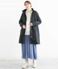 FKFAS48140 MK MICHEL KLEIN(MK ミッシェルクラン) Wフェイスニットフーディー/洗える ラベンダー