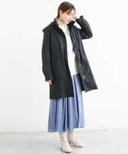 FKFAS48140 MK MICHEL KLEIN(MK ミッシェルクラン) Wフェイスニットフーディー/洗える ラベンダー