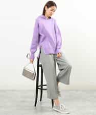 FKFAS48140 MK MICHEL KLEIN(MK ミッシェルクラン) Wフェイスニットフーディー/洗える ラベンダー