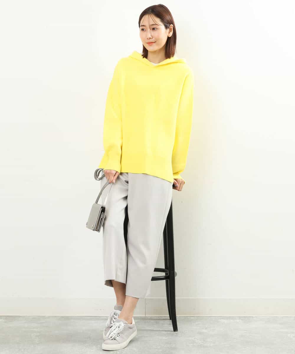 FKFAS48140 MK MICHEL KLEIN(MK ミッシェルクラン) Wフェイスニットフーディー/洗える ラベンダー