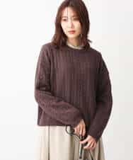 FKFAV01120 MK MICHEL KLEIN(MK ミッシェルクラン) ケーブル編みニットプルオーバー/洗える オレンジ