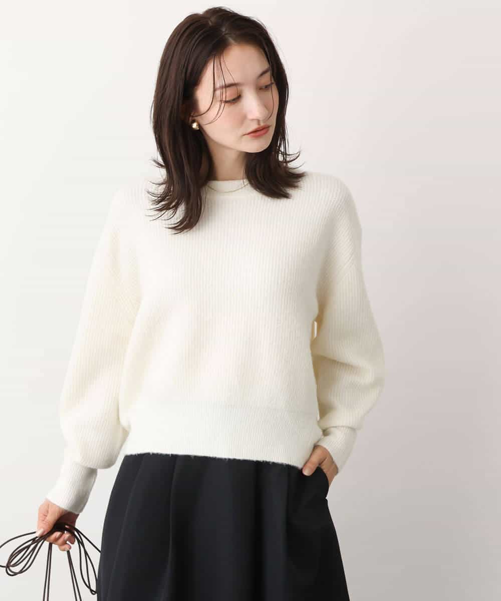 FKFAV02150 MK MICHEL KLEIN(MK ミッシェルクラン) ショート丈コクーンスリーブニット/洗える ピンク