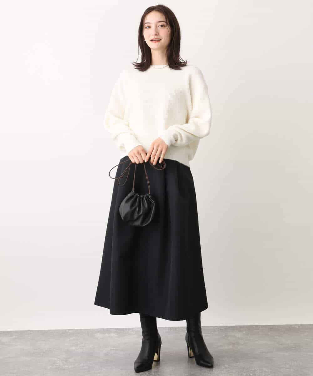FKFAV02150 MK MICHEL KLEIN(MK ミッシェルクラン) ショート丈コクーンスリーブニット/洗える ピンク