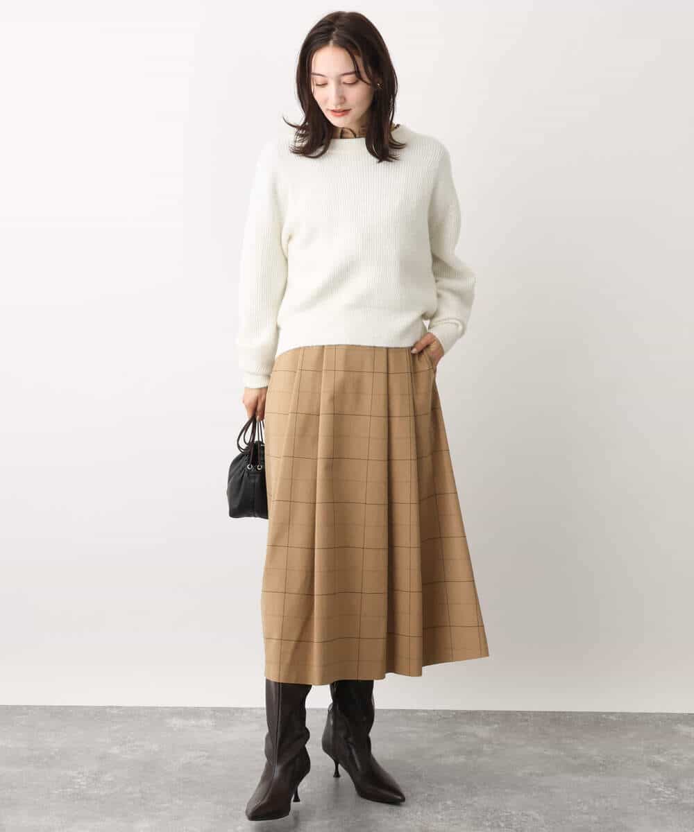FKFAV02150 MK MICHEL KLEIN(MK ミッシェルクラン) ショート丈コクーンスリーブニット/洗える ピンク