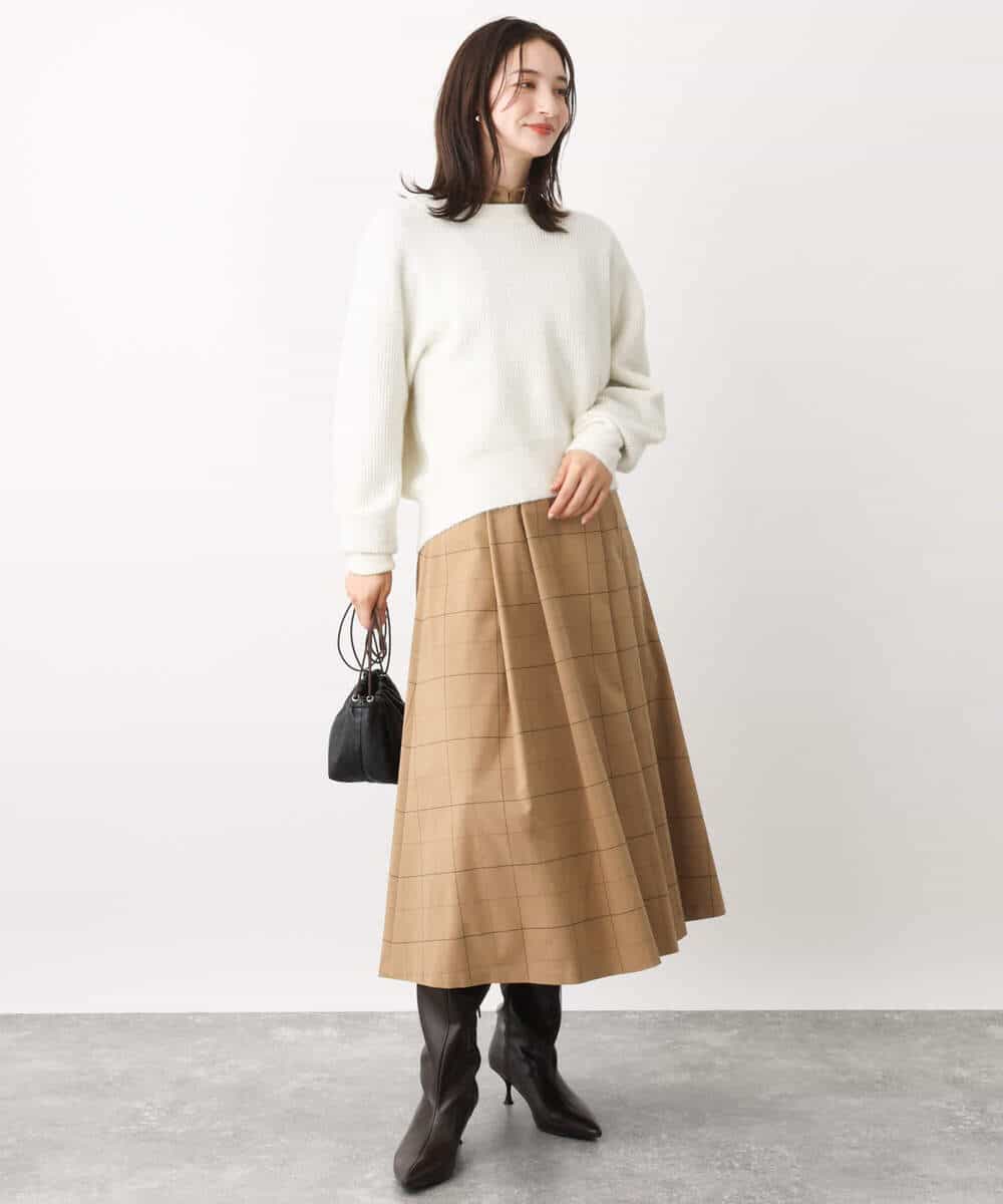 FKFAV02150 MK MICHEL KLEIN(MK ミッシェルクラン) ショート丈コクーンスリーブニット/洗える ピンク