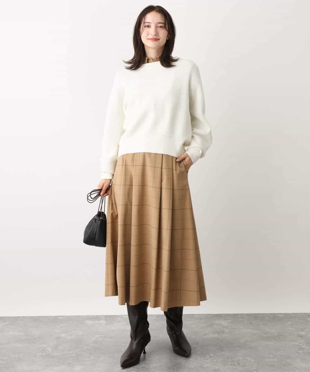 FKFAV02150 MK MICHEL KLEIN(MK ミッシェルクラン) ショート丈コクーンスリーブニット/洗える ピンク