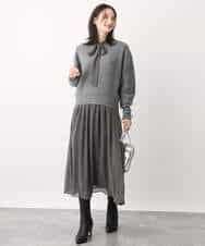 FKFAV02150 MK MICHEL KLEIN(MK ミッシェルクラン) ショート丈コクーンスリーブニット/洗える ピンク