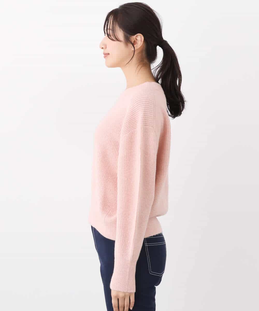 FKFAV02150 MK MICHEL KLEIN(MK ミッシェルクラン) ショート丈コクーンスリーブニット/洗える ピンク