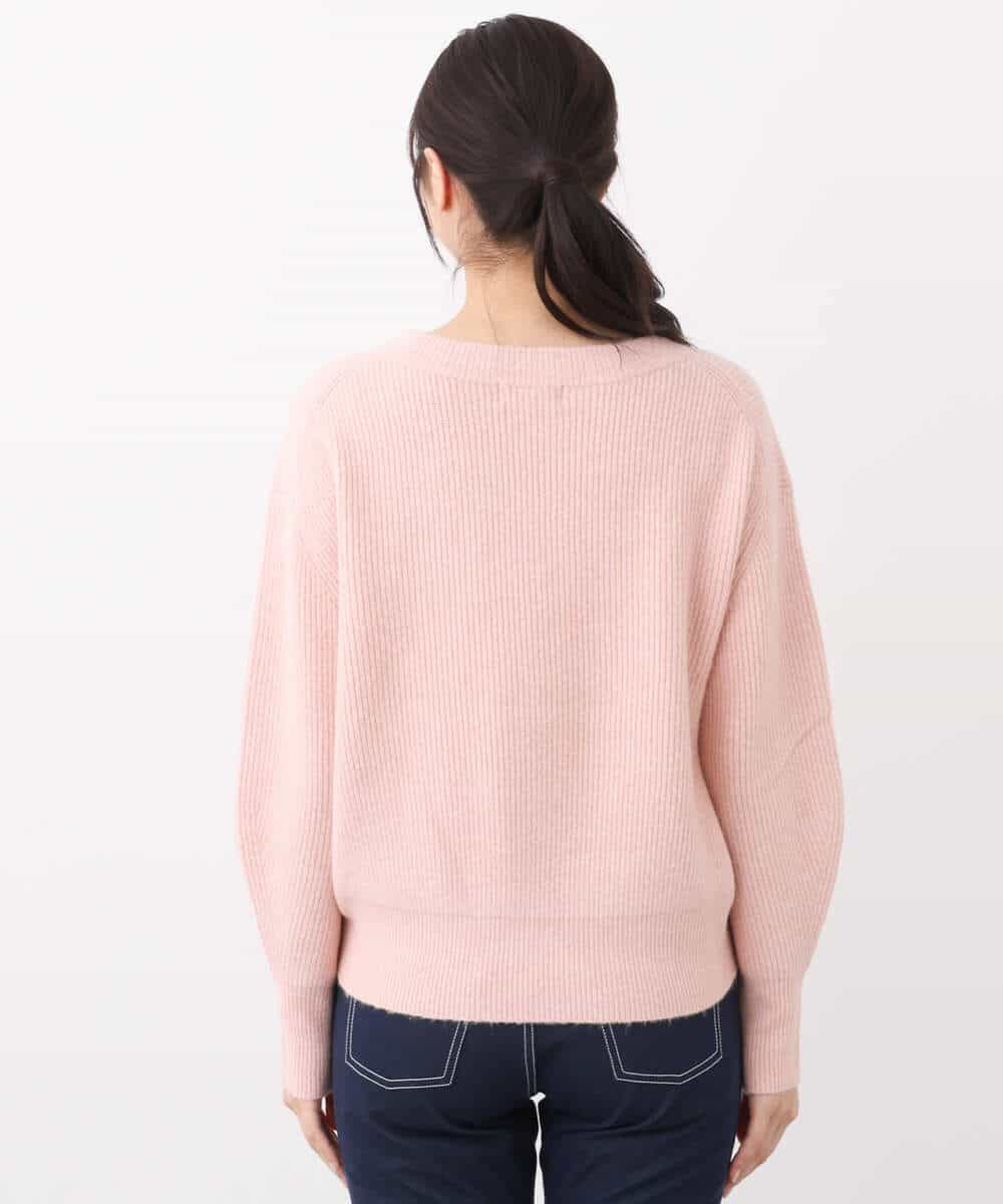 FKFAV02150 MK MICHEL KLEIN(MK ミッシェルクラン) ショート丈コクーンスリーブニット/洗える ピンク
