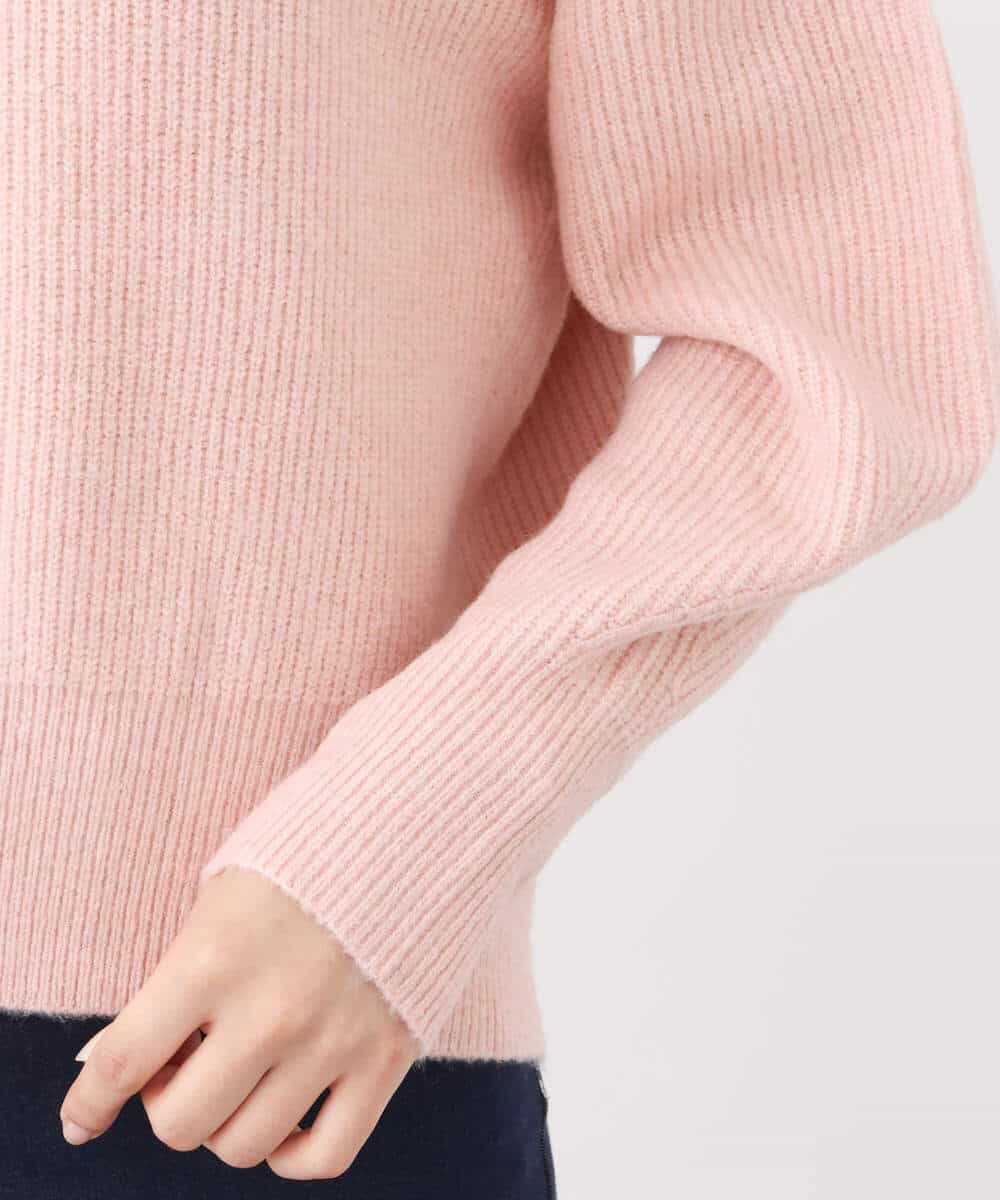 FKFAV02150 MK MICHEL KLEIN(MK ミッシェルクラン) ショート丈コクーンスリーブニット/洗える ピンク