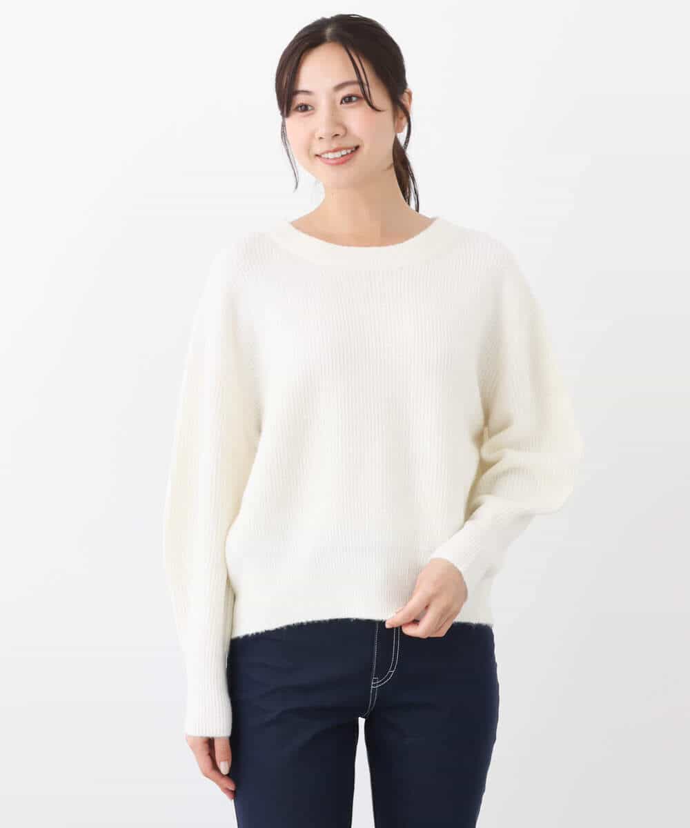 FKFAV02150 MK MICHEL KLEIN(MK ミッシェルクラン) ショート丈コクーンスリーブニット/洗える ピンク