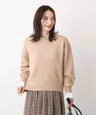 FKFAV02150 MK MICHEL KLEIN(MK ミッシェルクラン) ショート丈コクーンスリーブニット/洗える ベージュ