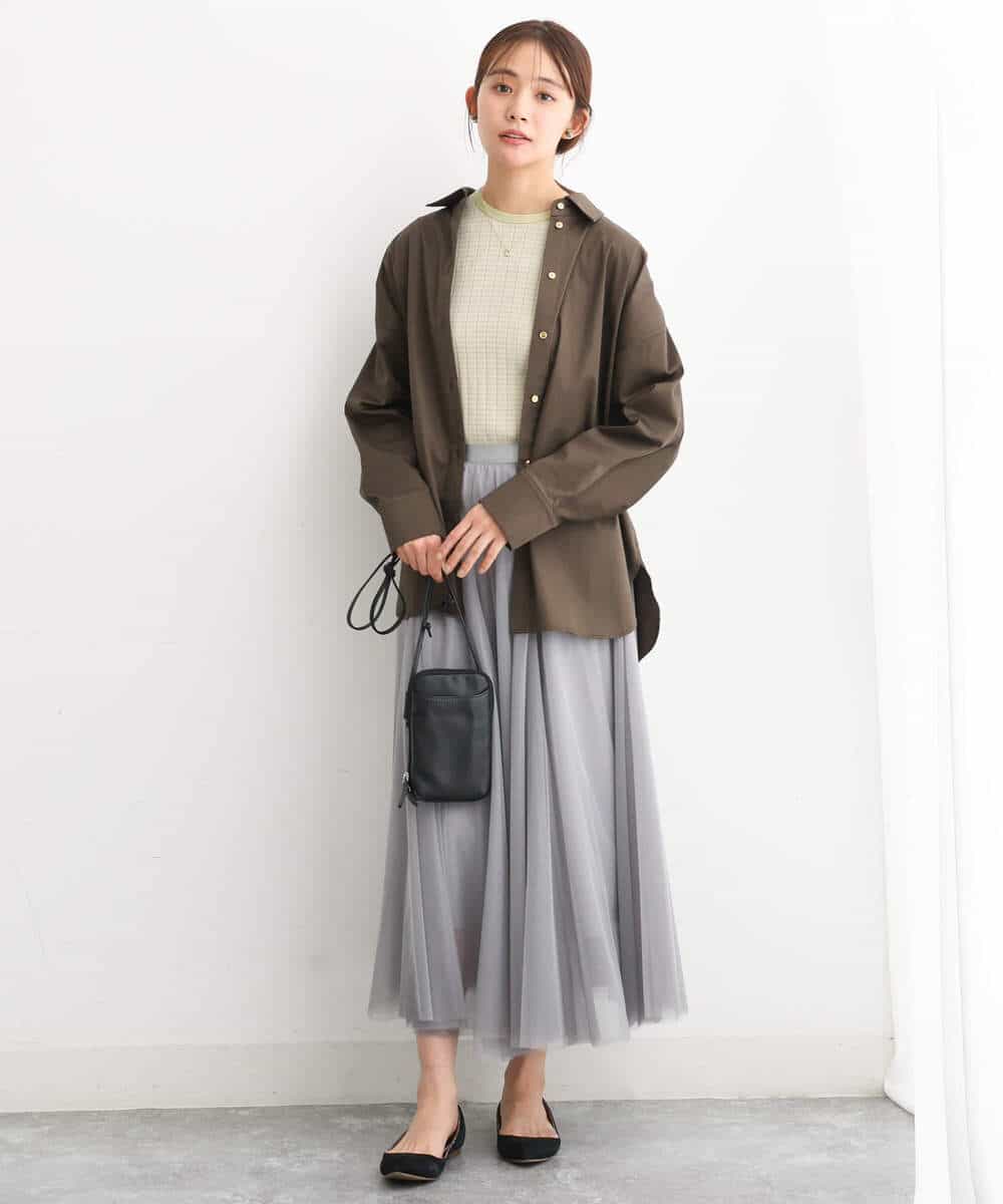 FKFAV42120 MK MICHEL KLEIN(MK ミッシェルクラン) ワイドリブボーダーニット/洗える グリーン
