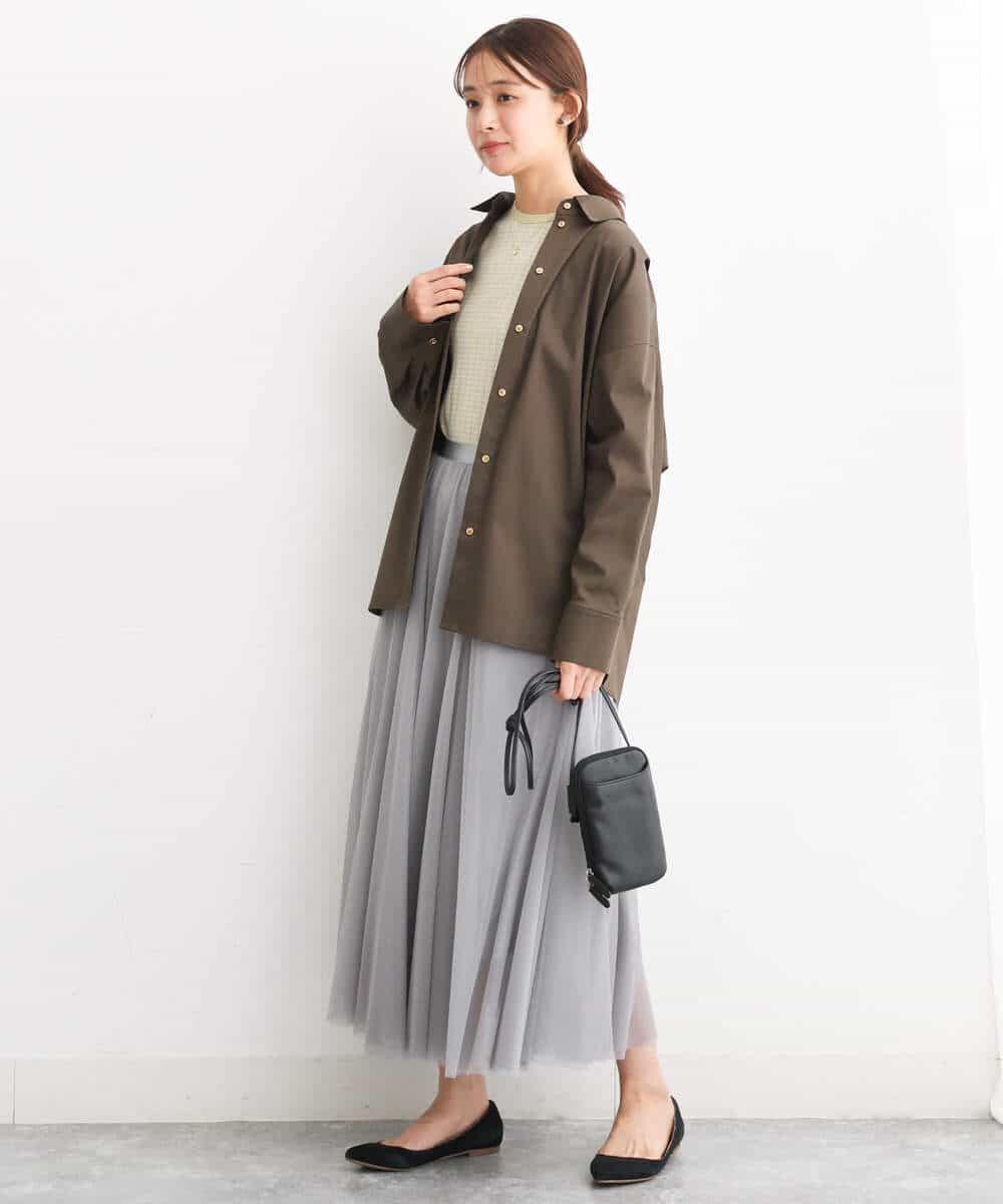 FKFAV42120 MK MICHEL KLEIN(MK ミッシェルクラン) ワイドリブボーダーニット/洗える グリーン