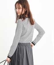 FKFAV42120 MK MICHEL KLEIN(MK ミッシェルクラン) ワイドリブボーダーニット/洗える ブラック