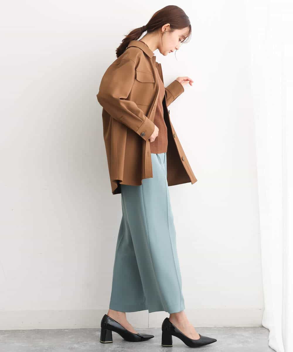 FKFAV43110 MK MICHEL KLEIN(MK ミッシェルクラン) モックネックワイドリブニット/洗える ミント