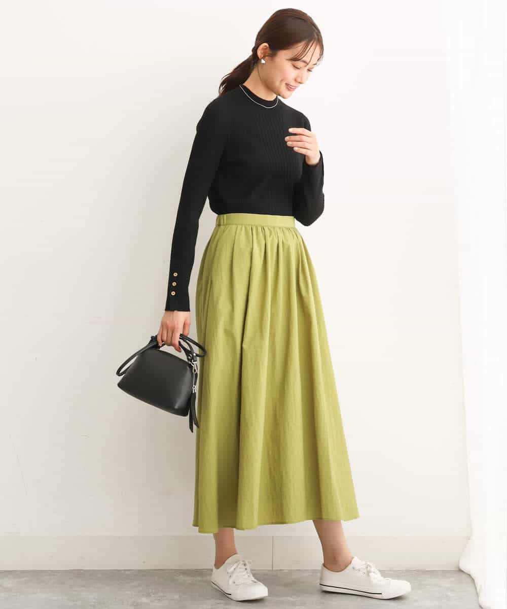 FKFAV43110 MK MICHEL KLEIN(MK ミッシェルクラン) モックネックワイドリブニット/洗える ミント