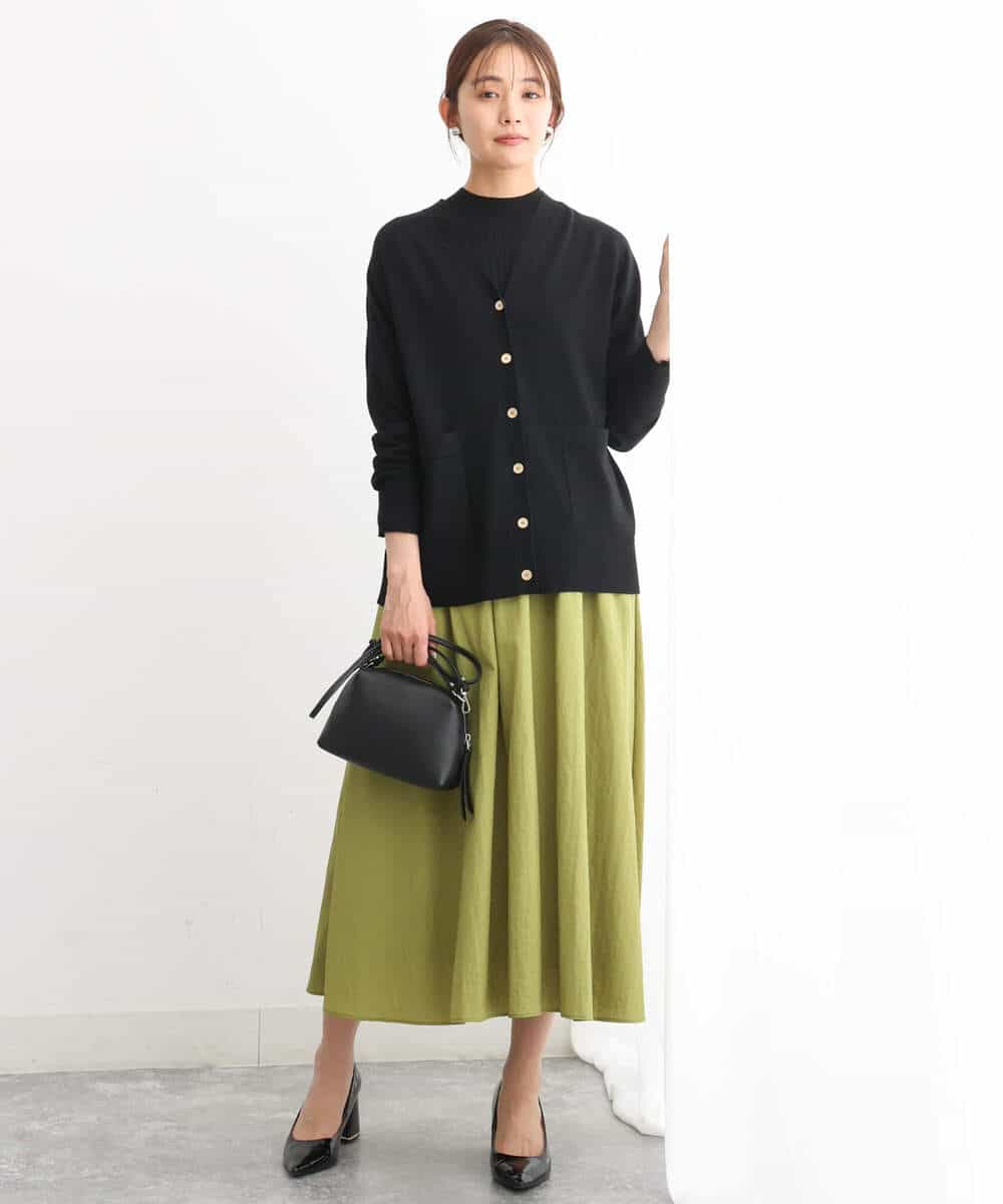 FKFAV43110 MK MICHEL KLEIN(MK ミッシェルクラン) モックネックワイドリブニット/洗える ミント