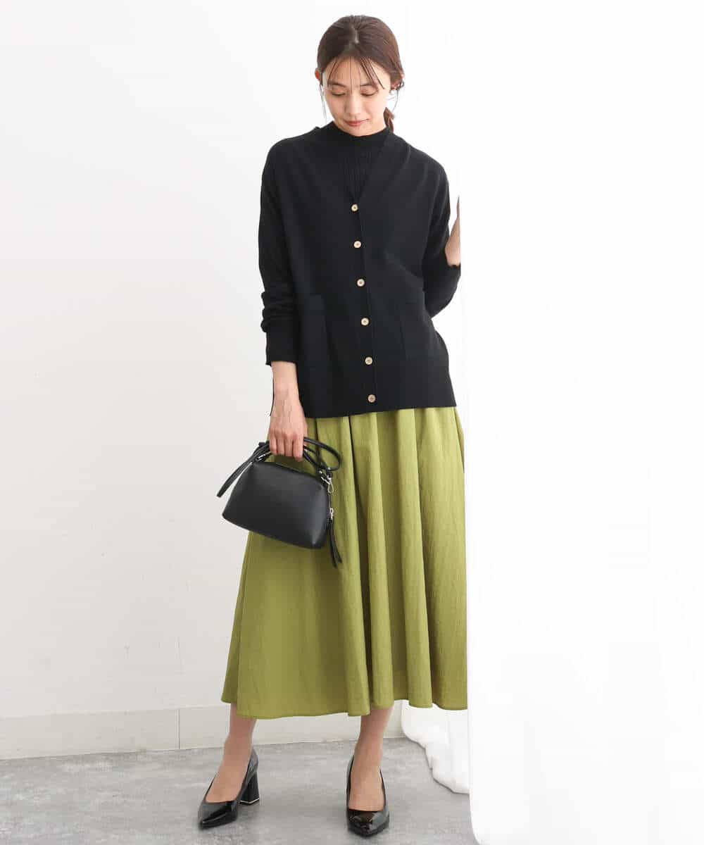 FKFAV43110 MK MICHEL KLEIN(MK ミッシェルクラン) モックネックワイドリブニット/洗える ミント