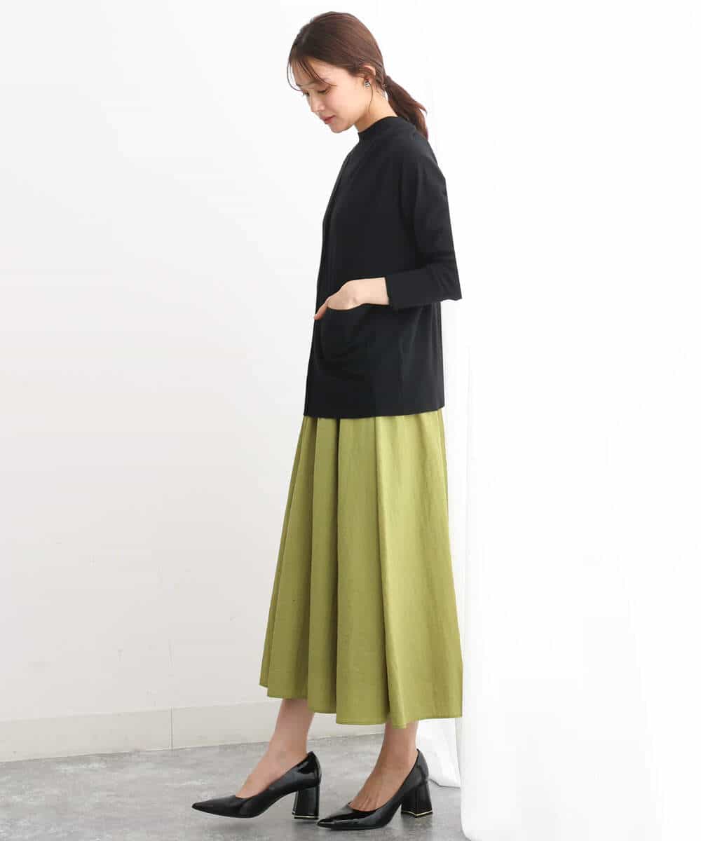 FKFAV43110 MK MICHEL KLEIN(MK ミッシェルクラン) モックネックワイドリブニット/洗える ミント