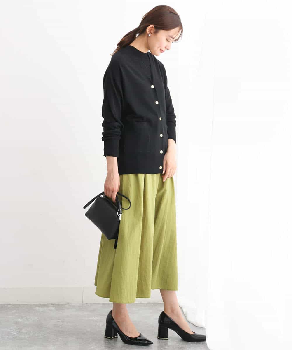 FKFAV43110 MK MICHEL KLEIN(MK ミッシェルクラン) モックネックワイドリブニット/洗える ミント