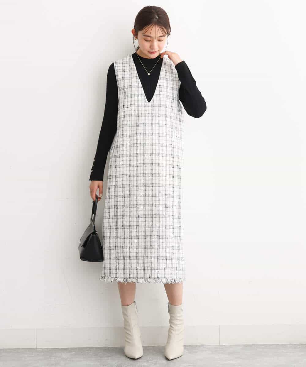 FKFAV43110 MK MICHEL KLEIN(MK ミッシェルクラン) モックネックワイドリブニット/洗える ミント