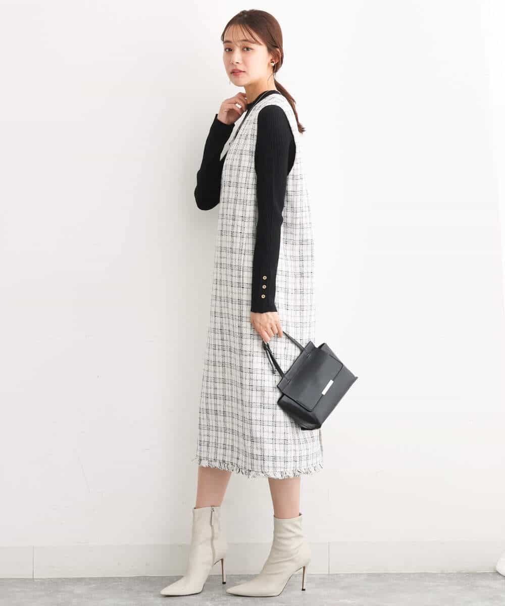 FKFAV43110 MK MICHEL KLEIN(MK ミッシェルクラン) モックネックワイドリブニット/洗える ミント