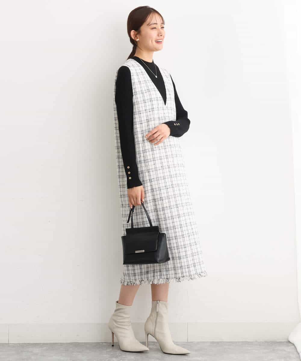 FKFAV43110 MK MICHEL KLEIN(MK ミッシェルクラン) モックネックワイドリブニット/洗える ミント