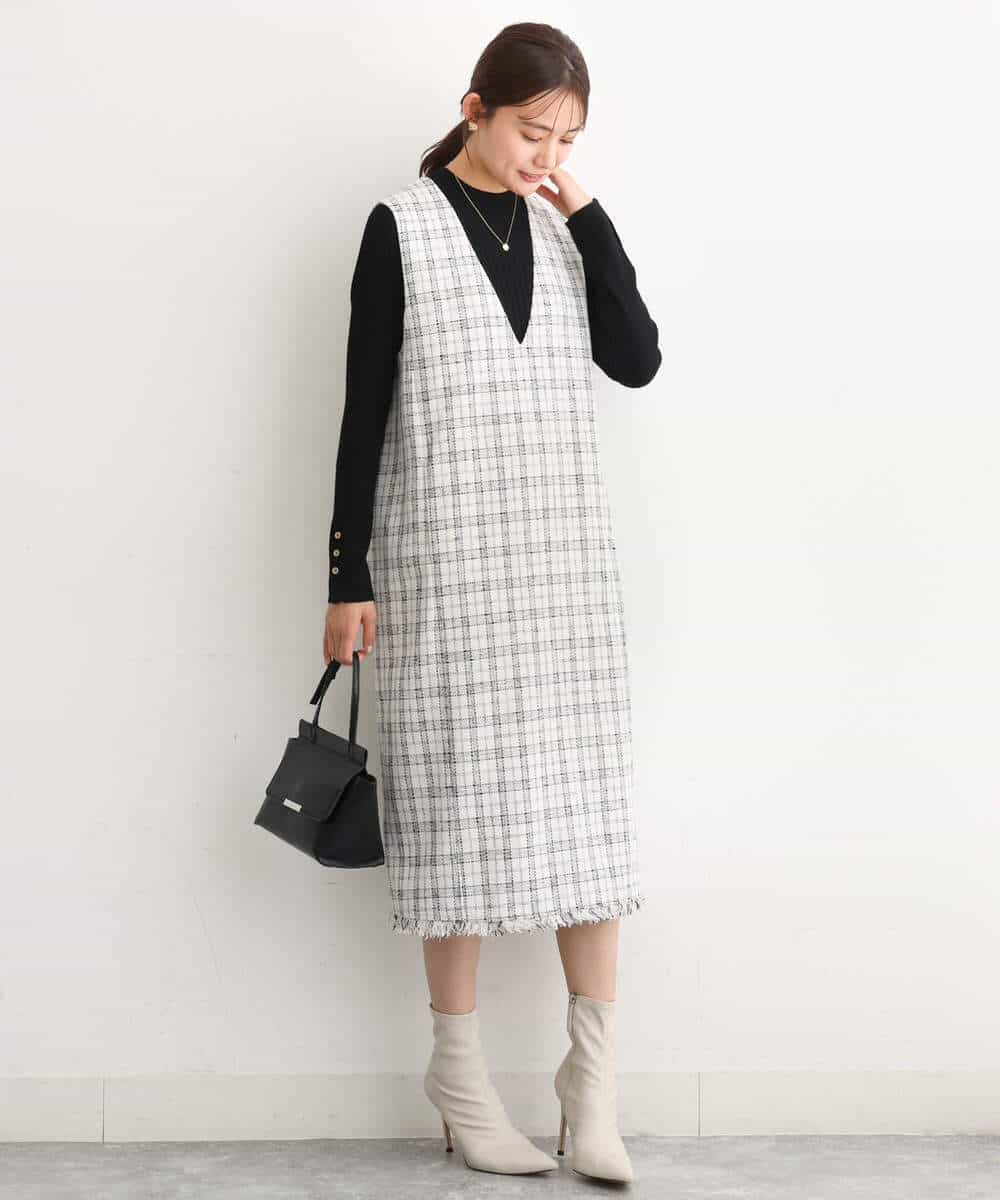FKFAV43110 MK MICHEL KLEIN(MK ミッシェルクラン) モックネックワイドリブニット/洗える ミント