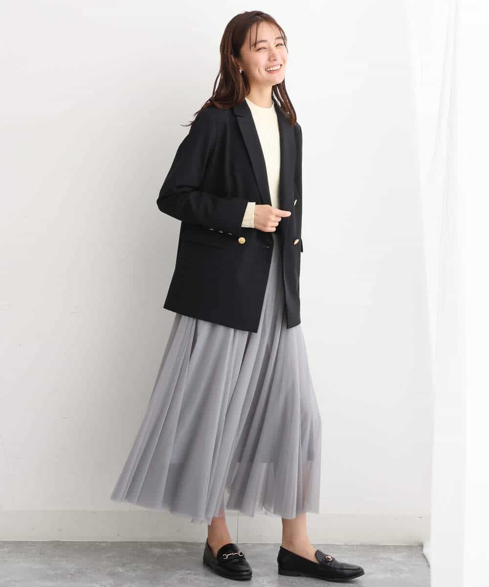 FKFAV43110 MK MICHEL KLEIN(MK ミッシェルクラン) モックネックワイドリブニット/洗える ミント