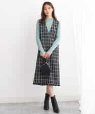 FKFAV43110 MK MICHEL KLEIN(MK ミッシェルクラン) モックネックワイドリブニット/洗える ミント