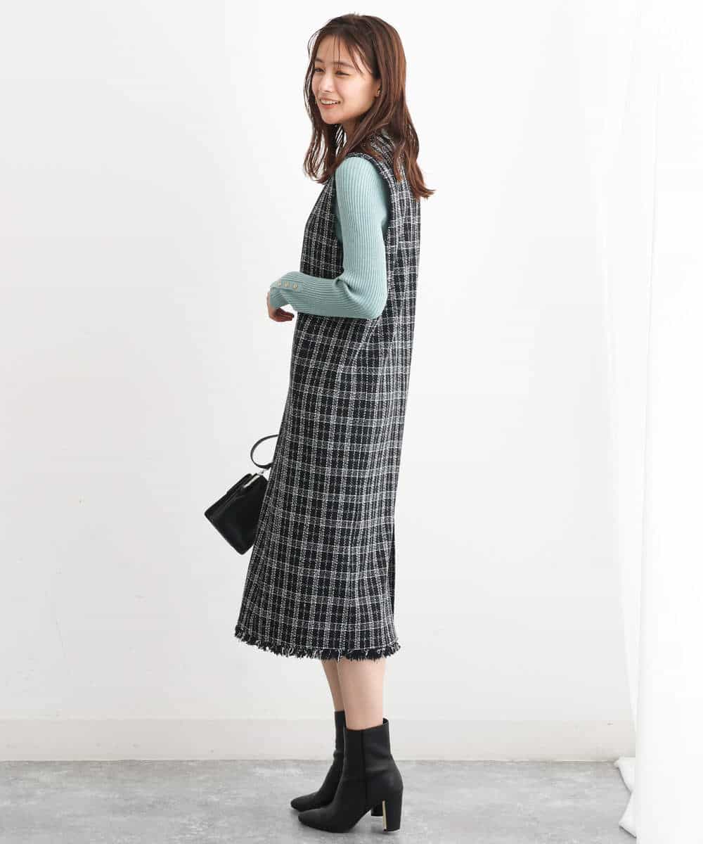 FKFAV43110 MK MICHEL KLEIN(MK ミッシェルクラン) モックネックワイドリブニット/洗える ミント